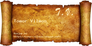 Tomor Vilmos névjegykártya